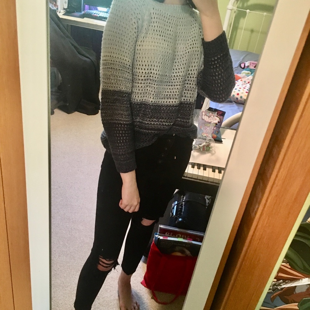 Blue Ombré Knitted Sweater